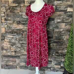 Motherhood Maternity Red Casual Midi Dress with Scoop